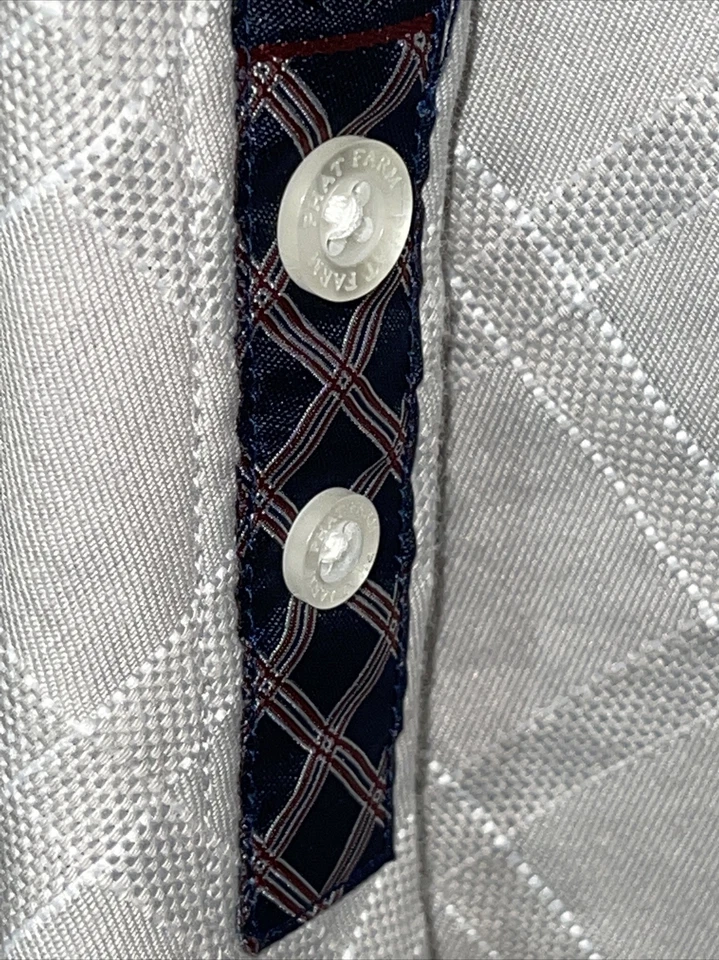 Camisa Phat Farm Para Hombres 2XL Manga Larga Con Botones Beige Diseño Diamante MS30 Foto 3 de 4