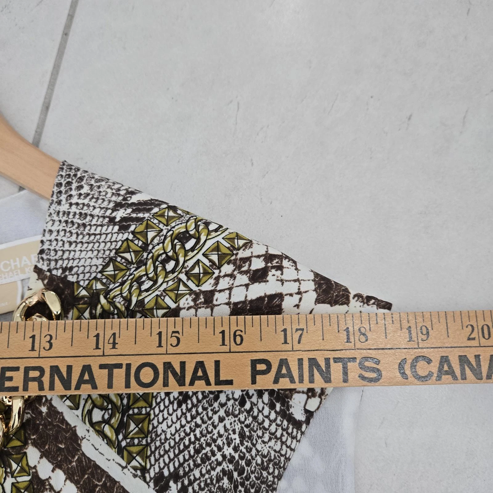 Abito Michael Kors donna 14 stampa serpente cambio lunghezza ginocchio senza maniche catena