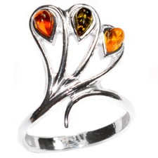 4.4g Authentic Baltic Amber 925 Sterling Silver Ring Jewelry N-A7418 s.6