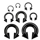 1Pc. Black Pvd Steel Spike Horseshoe Circular Barbell Ear Labret Septum 20G-0G