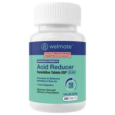 WELMATE - Famotidine Acid Reducer 20mg - Maximum Strength - Heartburn Relief ...