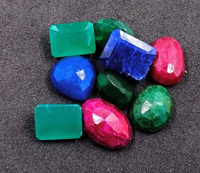 Ruby, Emerald&Sapphire Mix LOT 80 Ct MIX Cut IGL Certified Loose Gems NOW! AAJ