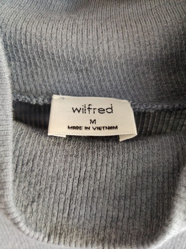 Aritzia Wilfred Damen Rollkragen Langarm Cropped Bluse Grau/Blau Medium - Bild 3 von 5