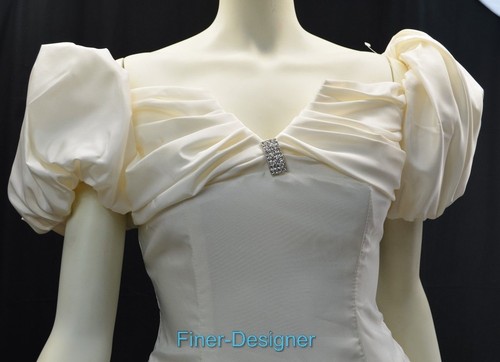 Jordan bridal wedding Dress short gown cream vintage 80 bride S/S Size 9 10 NEW - Picture 4 of 6