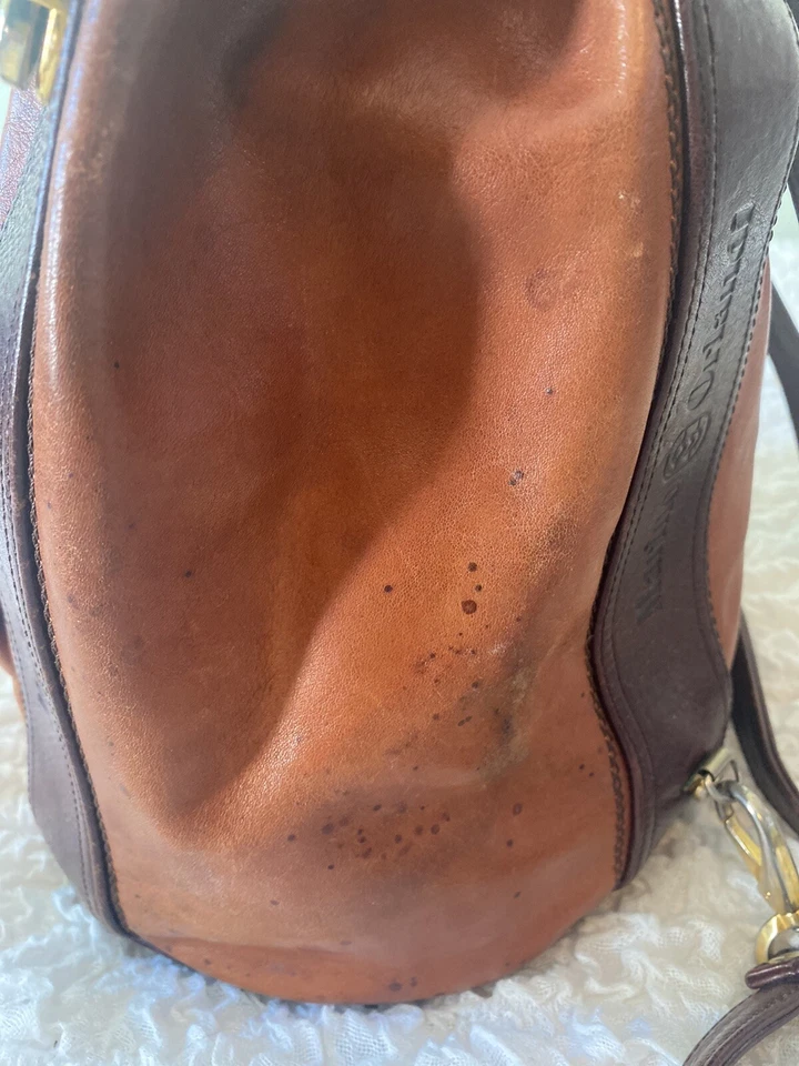 Mochila Grande de Diseñador Marino Orlandi Bolso Cubo Cuero Marrón Cartera Eslinga Foto 4 de 4