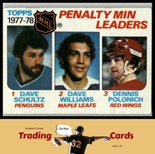 1978-79 Topps #66 1977-78 (Dave Schultz / Dave Williams / Dennis Polonich) Poor