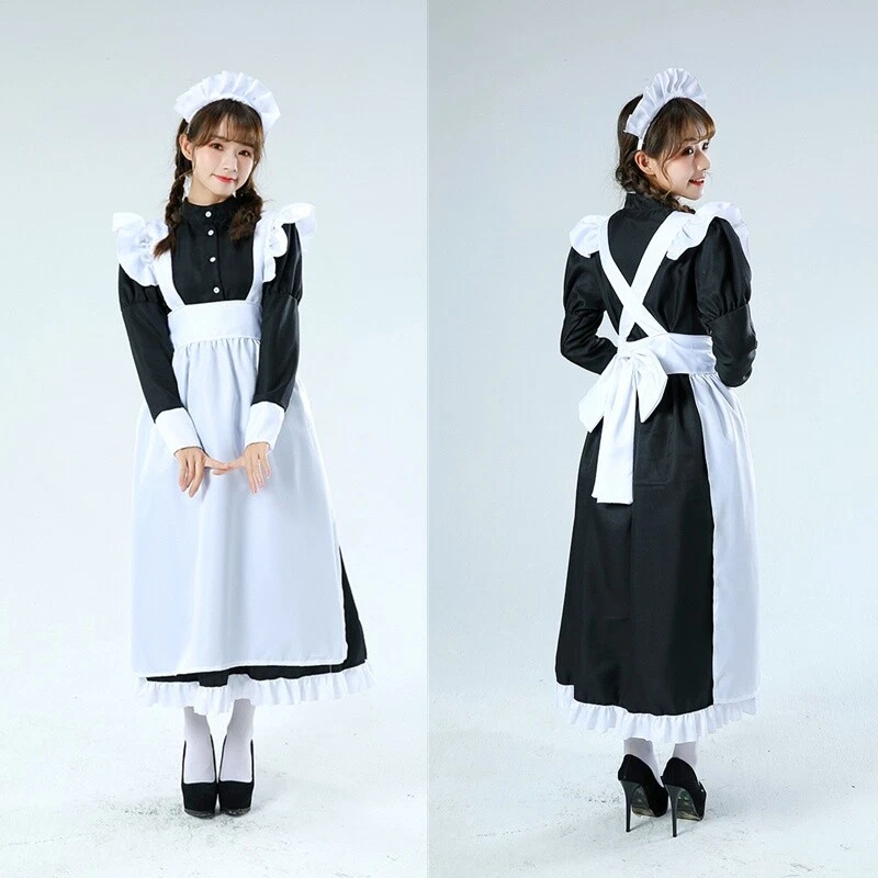 女仆礼服褶皱洛丽塔花式服装角色扮演经典英国风格复古家居 — 第 2/4 张图片