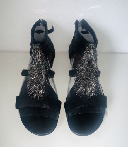 Schöne Sandaletten von JETTE Joop 40 Schwarz mit schönen Applikationen Wie Neu - Bild 1 von 3