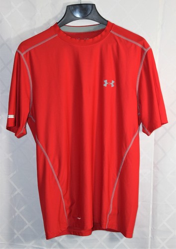 Herren Neu Under Armour Fitted Tee T-Shirt Rot Große 21,5 x 27,5 L