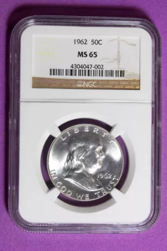 1962 NGC MS65 Franklin Half Dollar #B34974