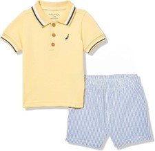 Nautica Boys 2pc Polo Short Set Size 4, 5, 6, 7