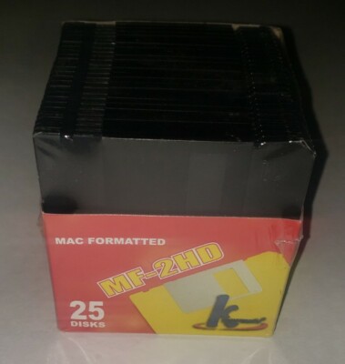 25 Hypermedia 3.5'' floppy disks 1.44MB Mac Format MF-2HD High Density Sealed 