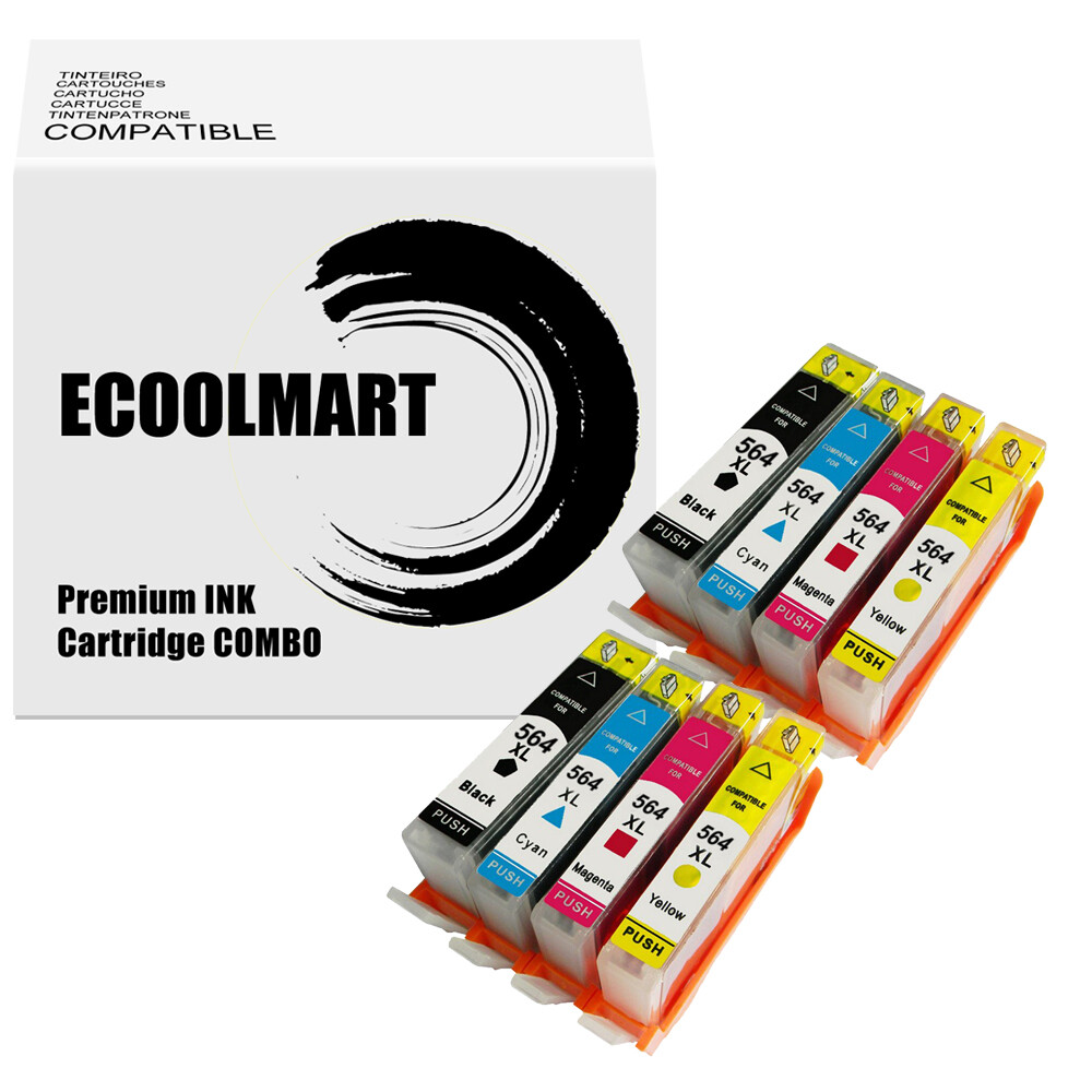 8PK Ink replace for HP 564XL Photosmart C5324 C5370 C6340 D5400 B110c 5515 6520