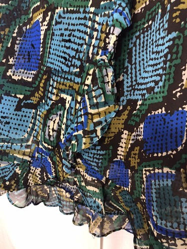 NWT Small Animal Print Boho Skirt Chic Flowy Asymmetrical Midi Maxi Lola Blue - Picture 2 of 10