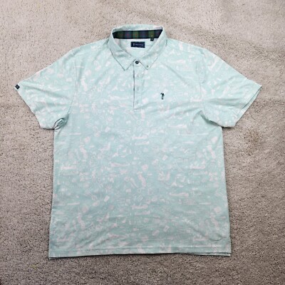 William Murray Golf Polo Mens XL  Button Down Shirt Graphic Print  USA Y2K NWOT