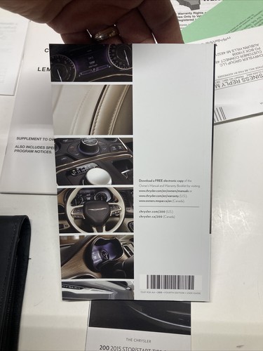 2015 Chrysler 200 User Guide Owners Information DVD Manual & Pouch Free Shipping - Picture 6 of 9