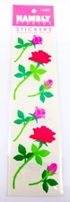 NEW Vintage Hambly Studios “Pink & Red Rose” 6 Flower Stickers 1 Sheet