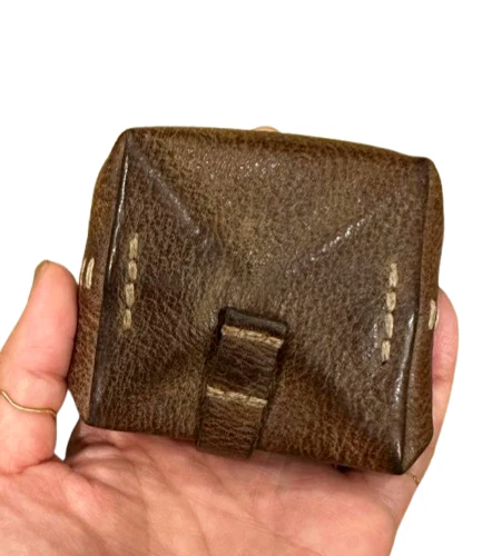 HENRY CUIR Smile Coin Purse Leather Brown Used From Japan - Image 2 of 4