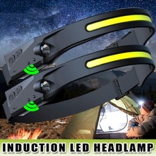 2x COB LED Stirnlampe Wiederaufladbar 5 Modi ...