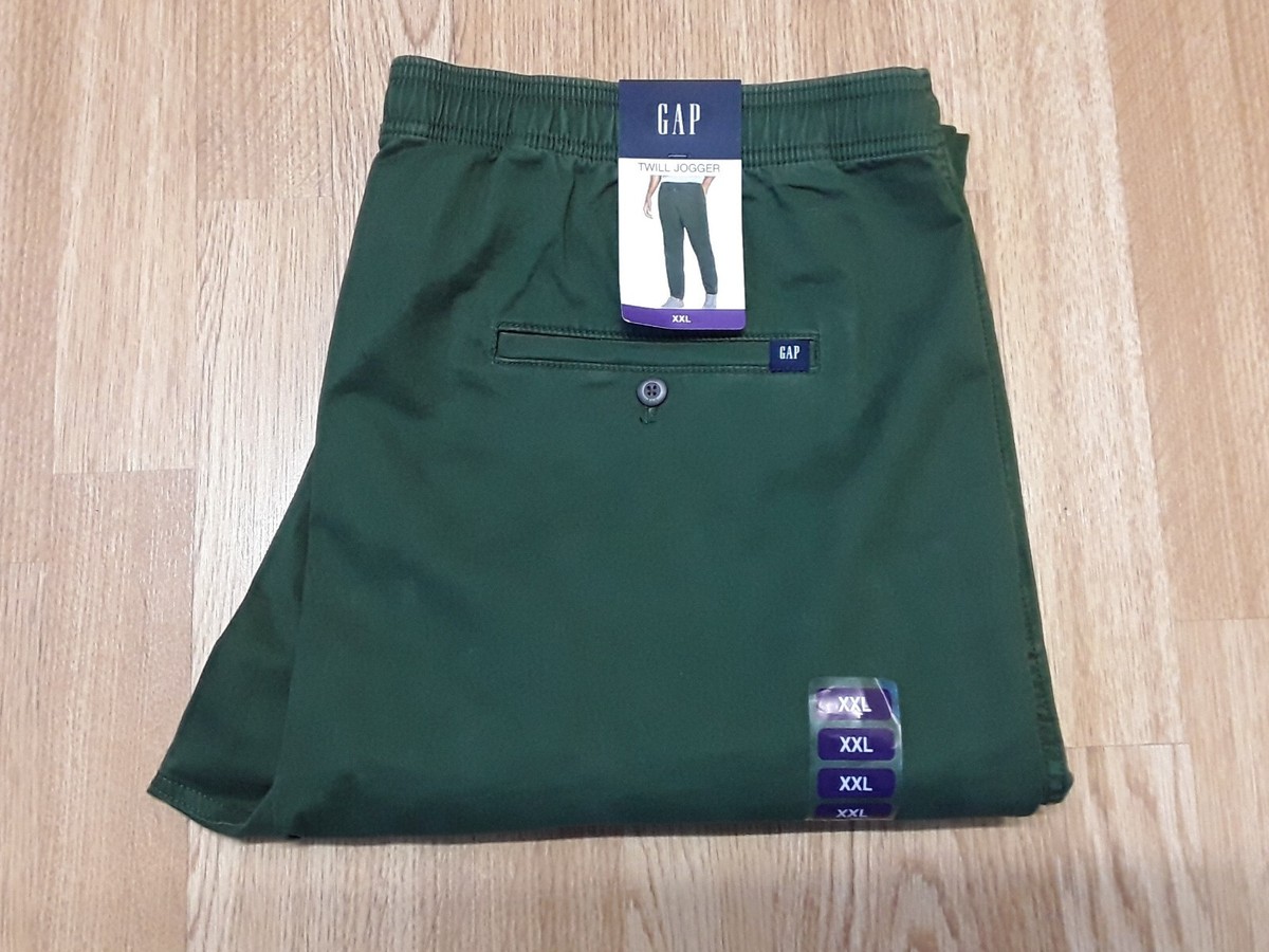 GAP TWILL JOGGERS KHAKI XXL ELASTICATED WAIST= 42-50x28L BNWT