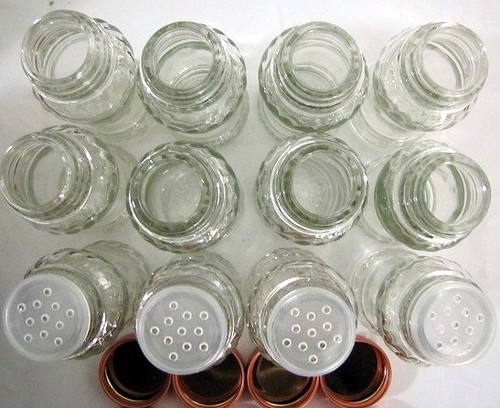 Barattoli per spezie in vetro vintage bottiglie farmacia coperchio colore rame - set di 12 - Foto 4 di 6