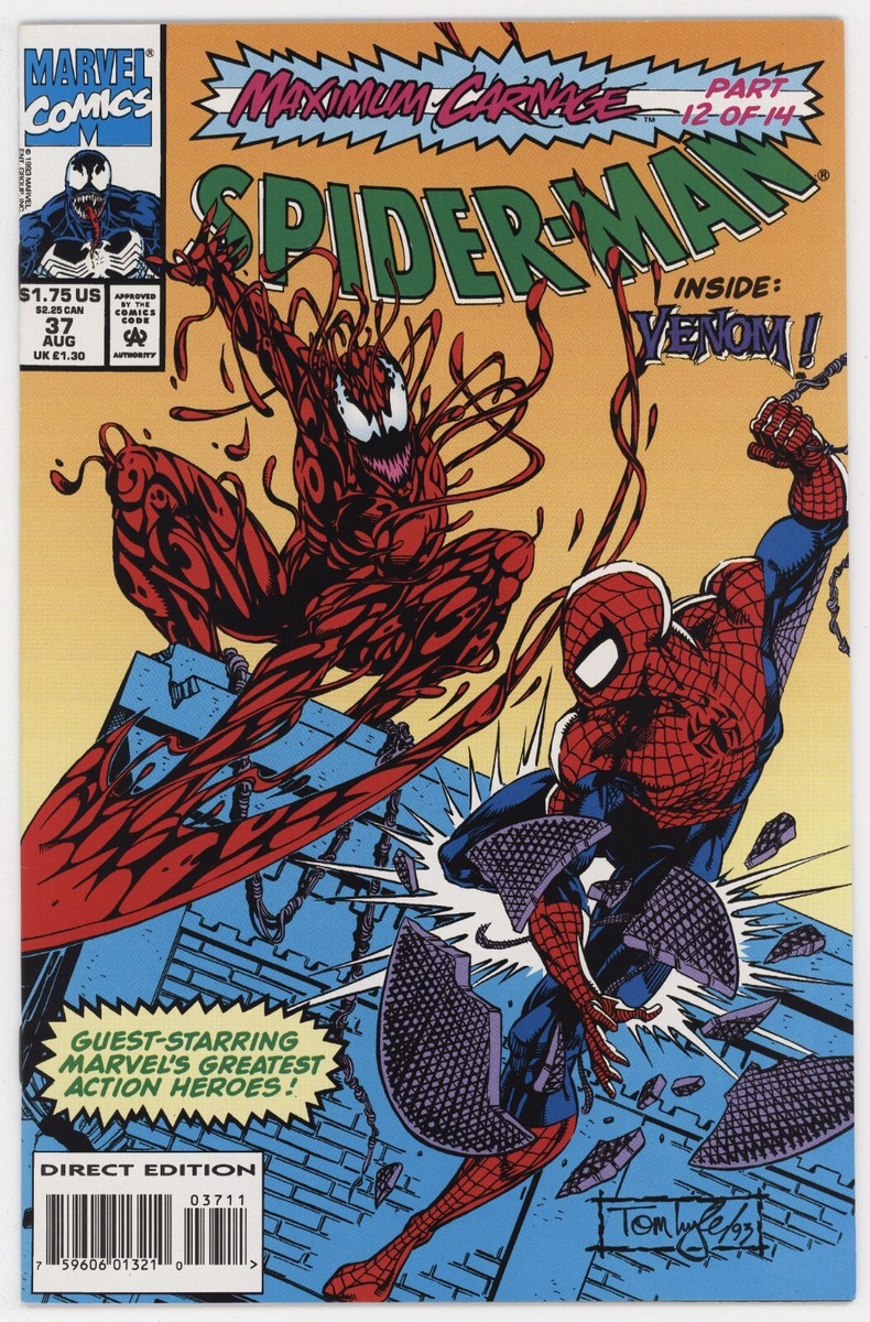 Spider-Man #37 VFNM 9.0 1993 Tom Lyle Cover Maximum Carnage Tie-In