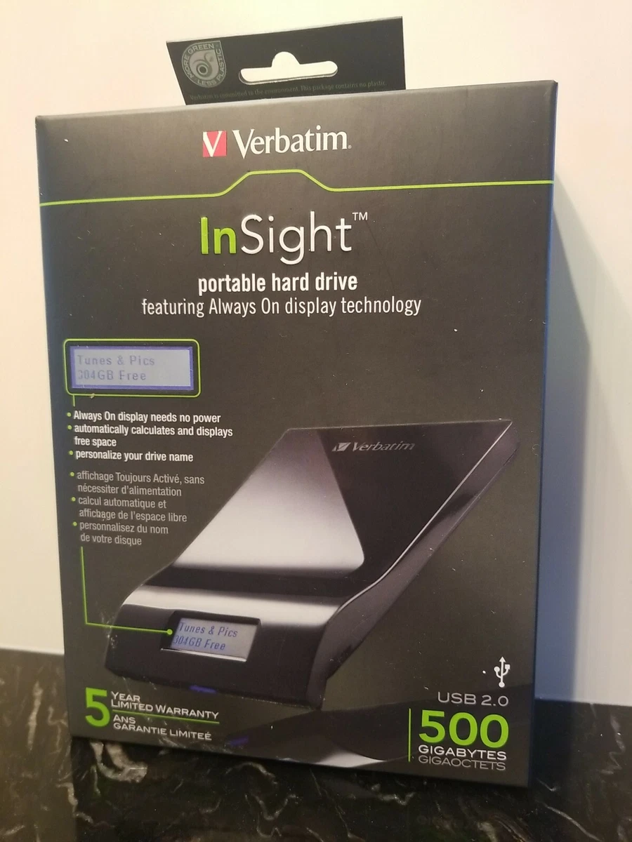 ポータブルプレーヤー verbatim IVDRS 500GB Verbatim External Hard Disk Drives 500 GB Storage Capacity for