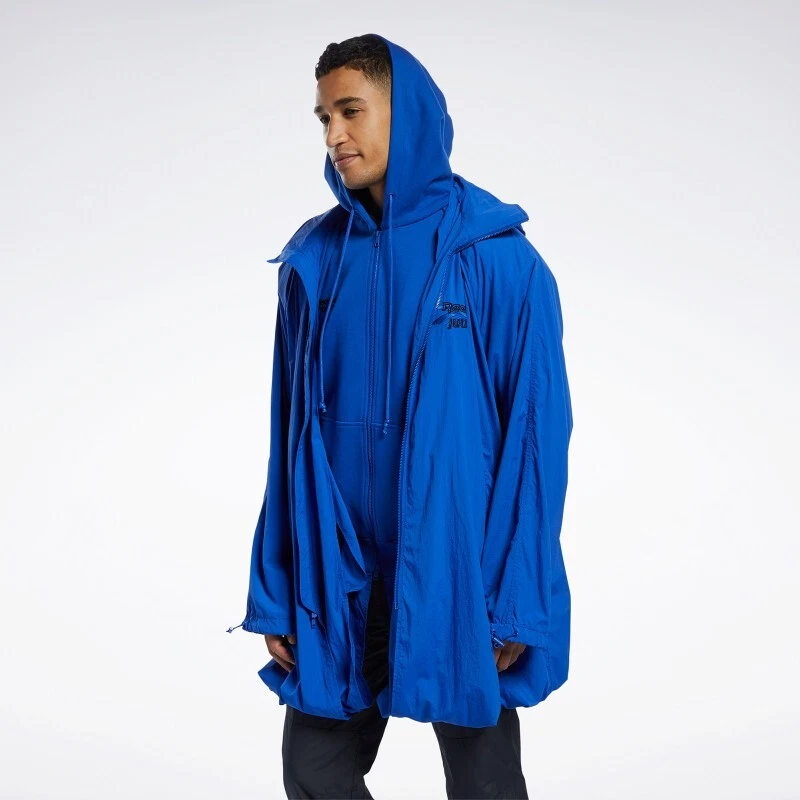 REEBOK JUUN.J Men's Hooded Full Zip Windbreaker Jacket Blue Size UK Large NEW - Image 2 of 4