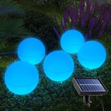 6X LED RGB Solar Gartenleuchte Kugel Set Solarleuchte Außen Garten Lampe leuchte
