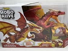 Robo Alive Ferocious Fire Breathing Dragon Red Battery Powered Robotic Toy