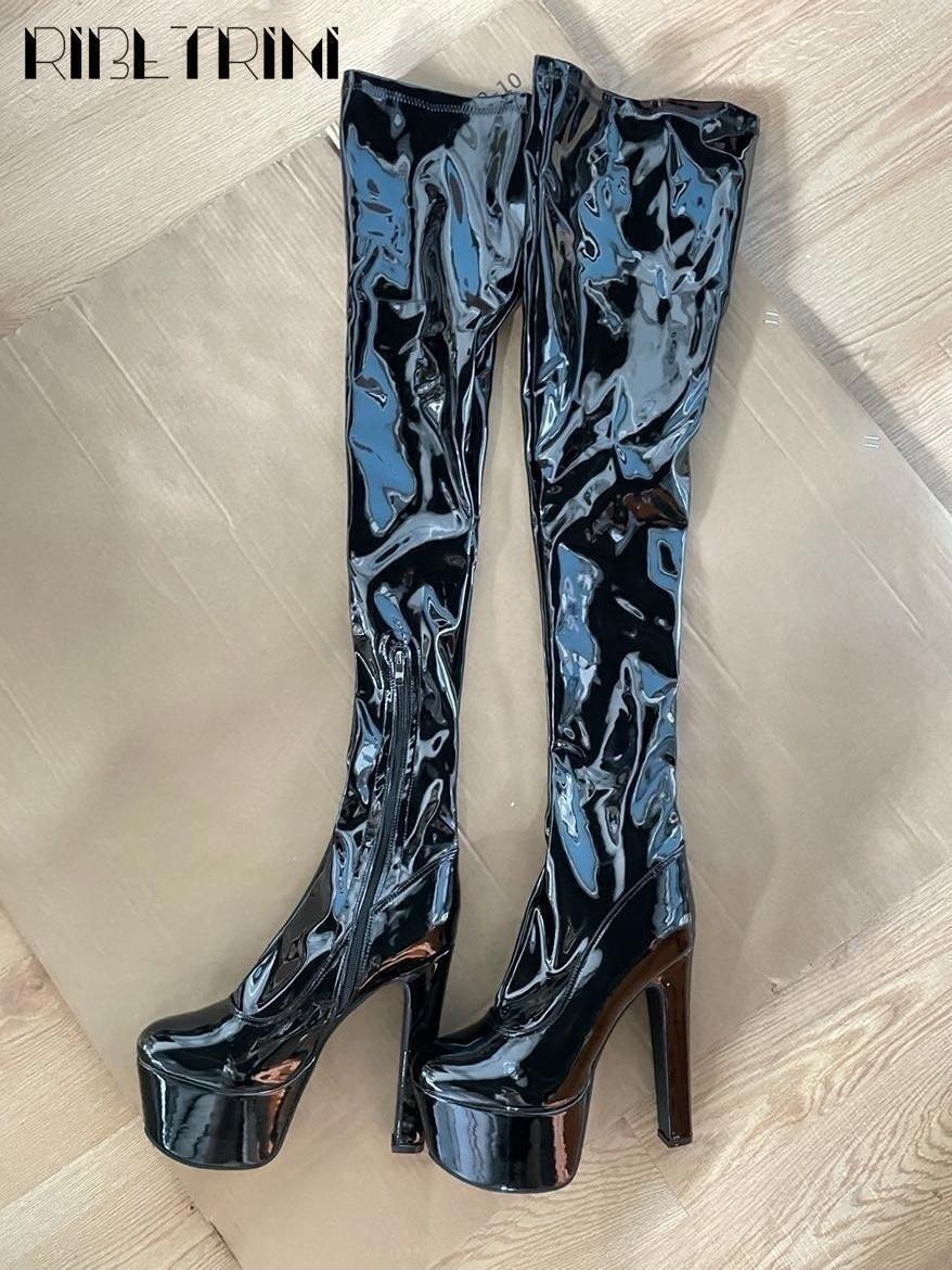 Women Sexy Over Knee High Boots Side Zip Platform High Heels Women Sexy Over Knee High Boots Side Zip Platform High Heels
