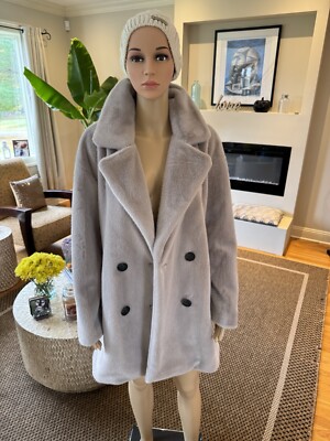 BCBG MAXAZRIA Luxurious, Soft, Mid Length Faux Fur Coat - Size M