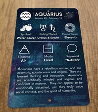 Aquarius January 20 - February 18 Zodiac Astrology 8x12 Metal Wall Sign