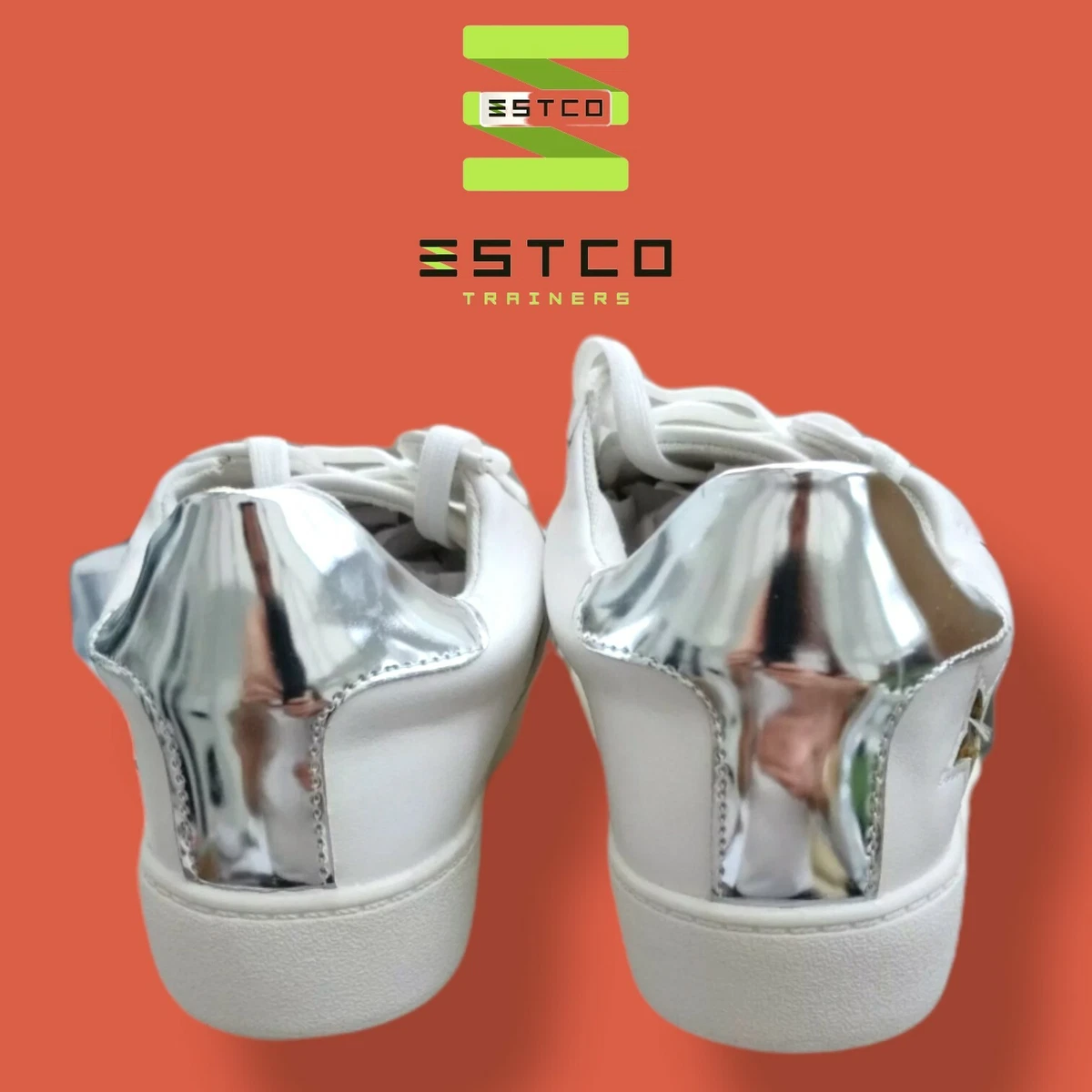 Ladies Star Silver Metallic Trainers Size UK 4 ONLY BRAND NEW eBay