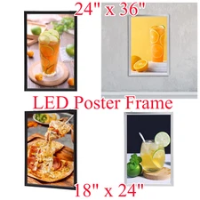 LED Illuminated Wall Mounted Frame Poster Display Board Advertising Display