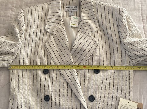 Vintage Focus 2000 Charles Glueck Beige 100 % Seide Blazer Rock Anzug Set Gr. 8 Neu mit Etikett - Bild 16 von 18