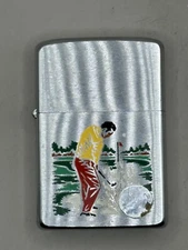 Vintage 1972 Golfing Golfer Zippo Lighter NEW W/ Matching Insert