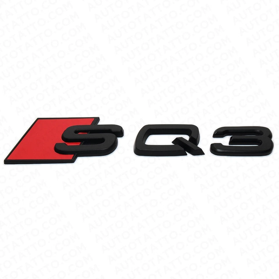 Audi SQ3 Matte Black Rear Letter Liftgate Nameplate Trunk Emblem Badge Sport - Imagem 3 de 3