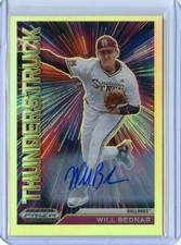 2021 Panini Prizm Draft Picks WILL BEDNAR RC THUNDERSTRUCK SILVER AUTO GIANTS SP