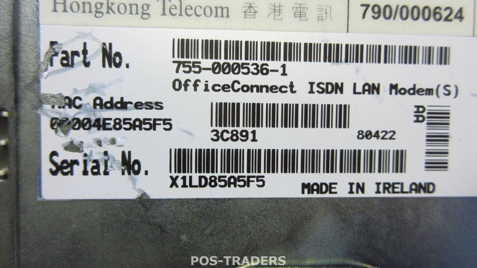 3Com 3C891 OfficeConnect ISDN LAN 4X 10BASE-T Modem ST Interface EXCL PSU - Image 3 of 3