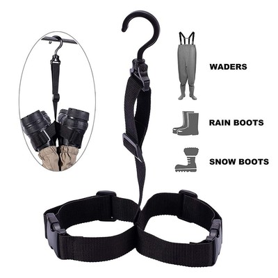 Fishing Wader Boots Hanger Rain Shoes Hanger Strap Belt Drying Rack Storage