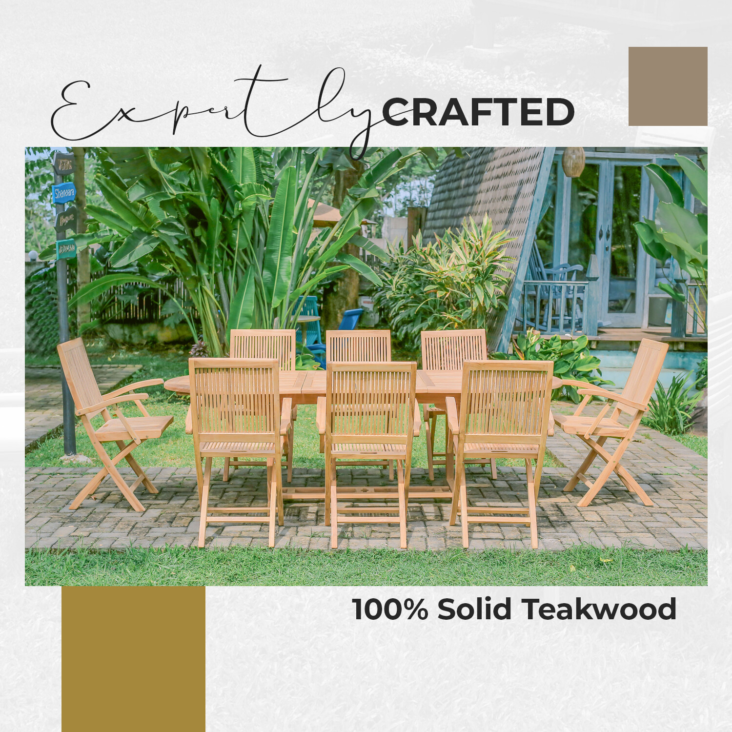 Wooden Furniture sets Garden Dining Chairs Stacking, Hantan & Standard