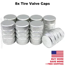 8x Universal Tire Valve Stem Caps For Car, Truck Standard Fitting (SILVER)