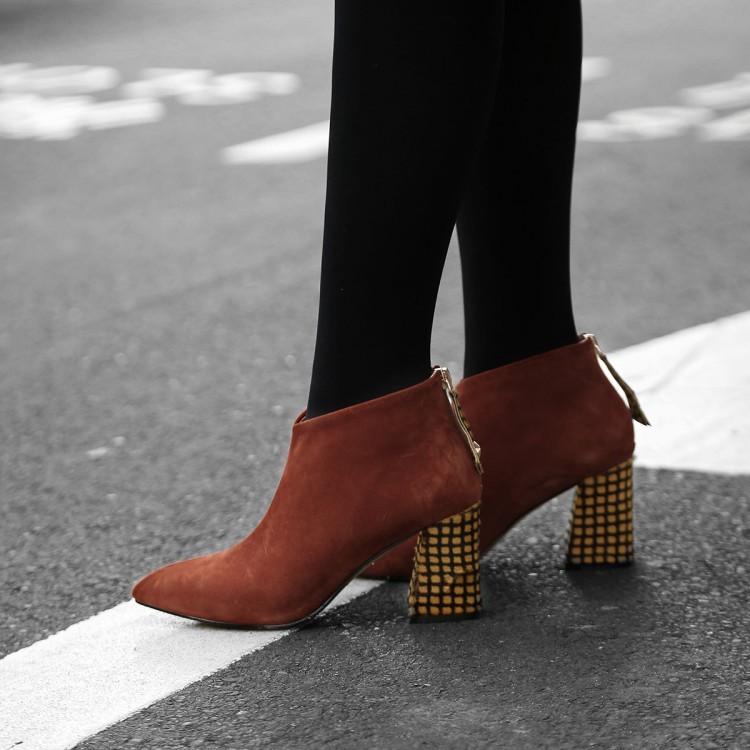 Para mujer Vogue Gamuza leatherhorse pelo cremalleras Bloque Talón Tobillo botas Zapatos AKAA Para mujer Vogue Gamuza leatherhorse pelo cremalleras cremalleras cremalleras Bloque Talón Tobillo botas Zapatos AKAA ventas en linea