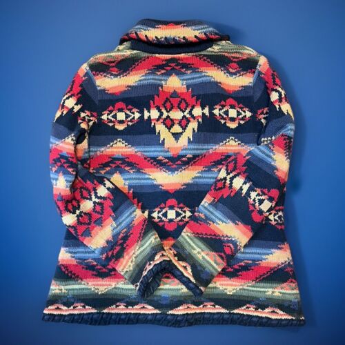 Ralph Lauren Southwest Beacon Aztec Tribal Shawl Collar Concho Cardigan Knit - Picture 6 of 8