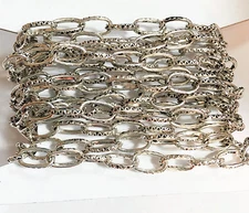 Antiqued Silver steel texture cable chain 8X5mm - 3ft