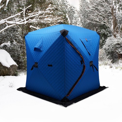 Tenda Pesca Ghiaccio Portatile Pesca Picnic Quadrata Libera Installazione Tenda 145*165cm - Foto 7 di 23
