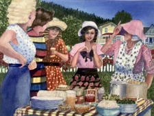 GICLEE PRINT WATERCOLOR 11x14 People Midwest Picnic Americana Food Fashion DECOR