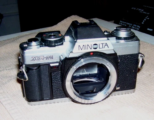 Vintage Minolta XG-M 35mm SLR Film Black And Silver Camera Body Only Untested