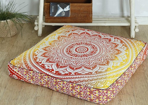 5 Pcs Lot Large Square Floor Pillow Pouf Meditation Cushion Cover Hippie Dog Bed - Picture 7 of 7